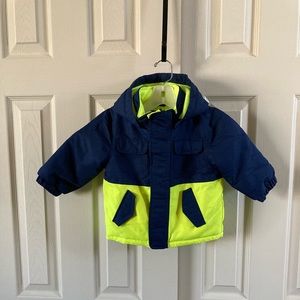 WonderKids Boys Neon Yellow & Blue Ski Jacket